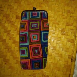 Vintage Multicolor Geometric Pattern Cigerette Eyeglasses Sunglasses Case Holder